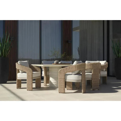 Pylos Fabric Outdoor Dining Armchair-Outdoor Dining Chairs-SUNPAN-LOOMLAN