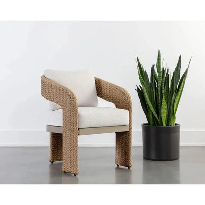 Pylos Fabric Outdoor Dining Armchair-Outdoor Dining Chairs-SUNPAN-LOOMLAN