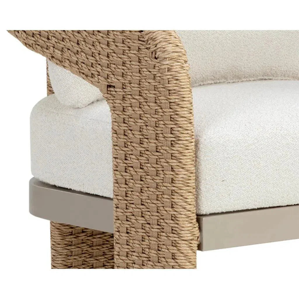 Pylos Fabric Outdoor Dining Armchair-Outdoor Dining Chairs-SUNPAN-LOOMLAN