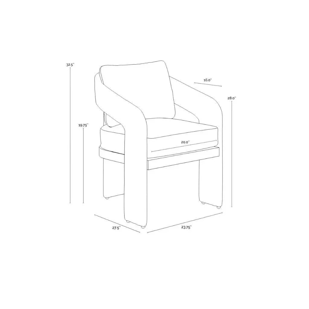 Pylos Fabric Outdoor Dining Armchair-Outdoor Dining Chairs-SUNPAN-LOOMLAN