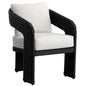 Pylos Fabric Outdoor Dining Armchair-Outdoor Dining Chairs-SUNPAN-Black - Louis Cream-LOOMLAN