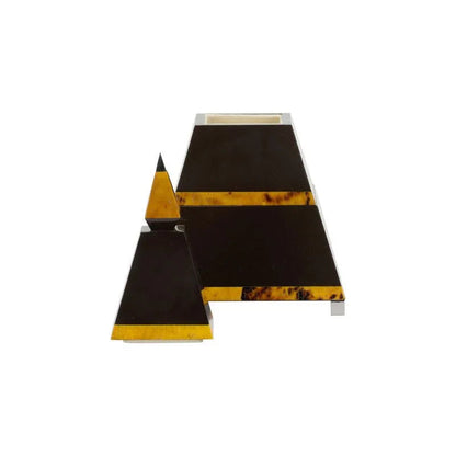 Pyramid Shaped Resin Black Box - LOOMLAN - Chelsea House - Boxes & Bowls