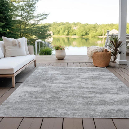 Pyrelle Gray Washable Indoor - Outdoor Rug - LOOMLAN - LOOMLAN Rugs - Outdoor Rugs