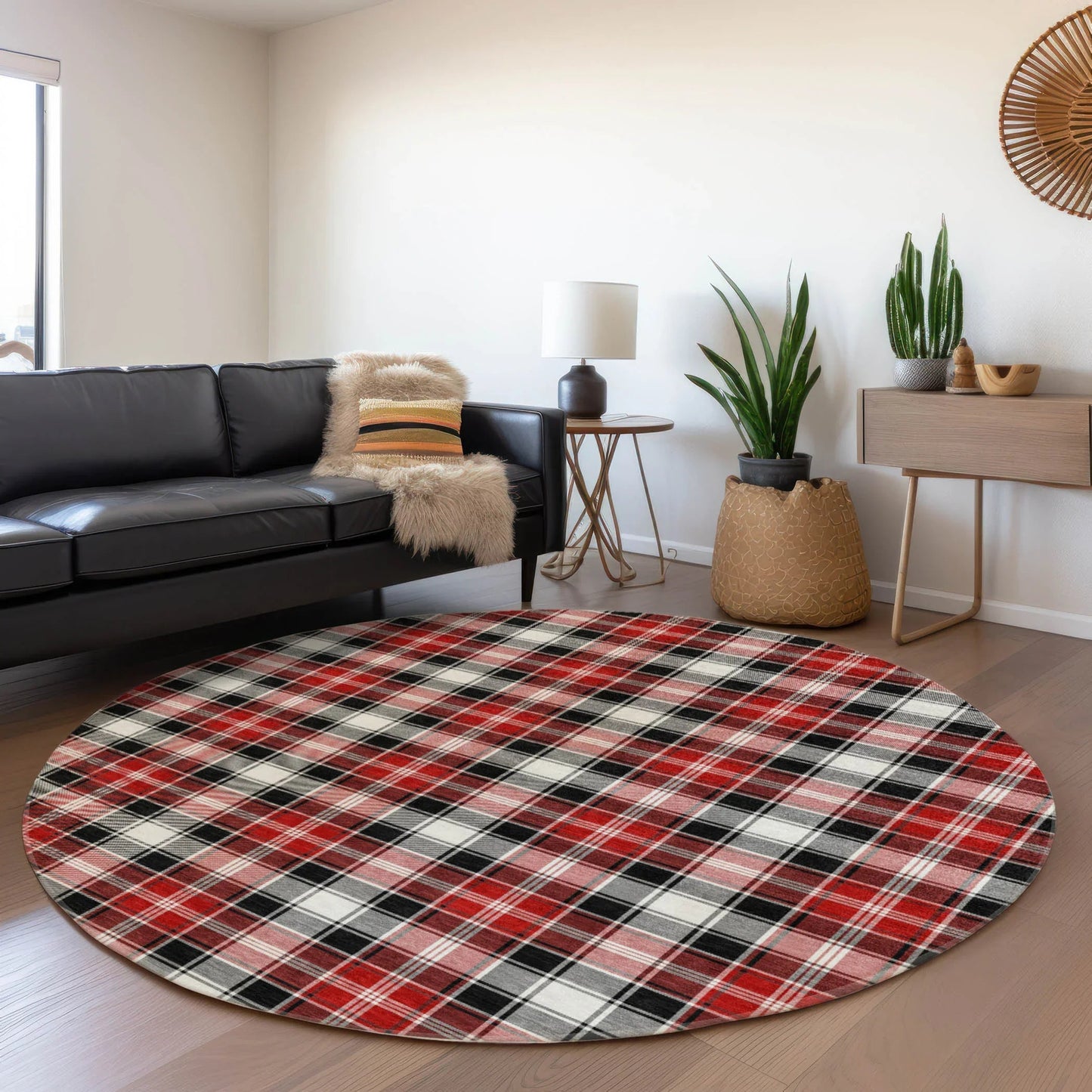 Quaanor Black Washable Indoor-Outdoor Rug