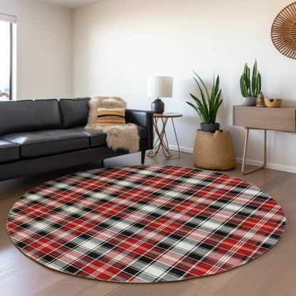 Quaanor Black Washable Indoor-Outdoor Rug