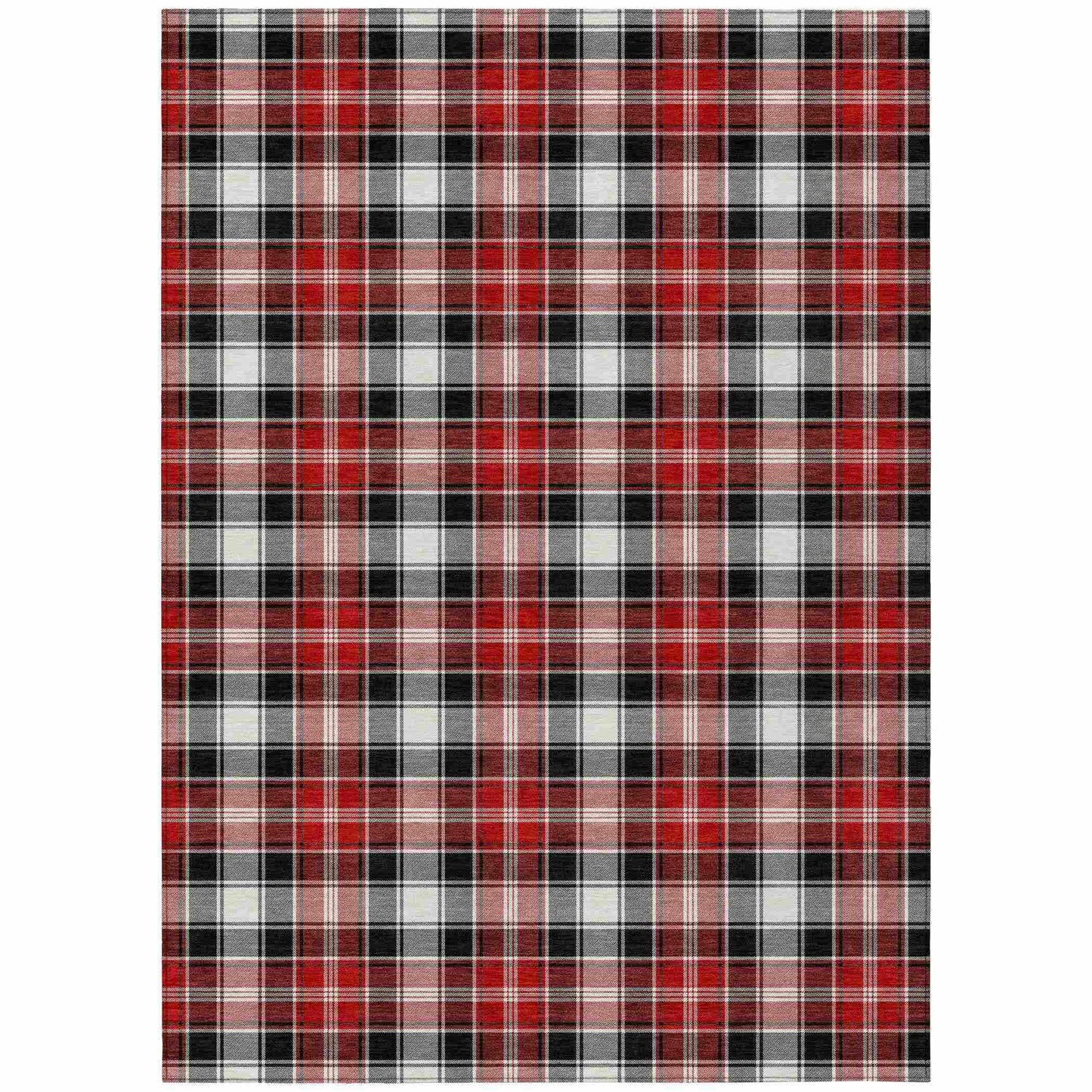 Quaanor Black Washable Indoor-Outdoor Rug