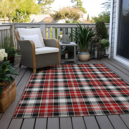 Quaanor Black Washable Indoor-Outdoor Rug