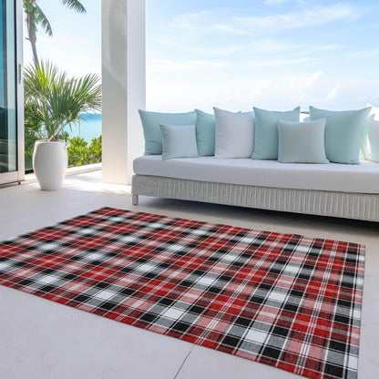 Quaanor Black Washable Indoor-Outdoor Rug