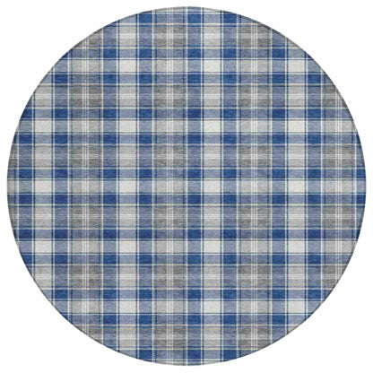 Quaanor Blue Washable Indoor-Outdoor Rug