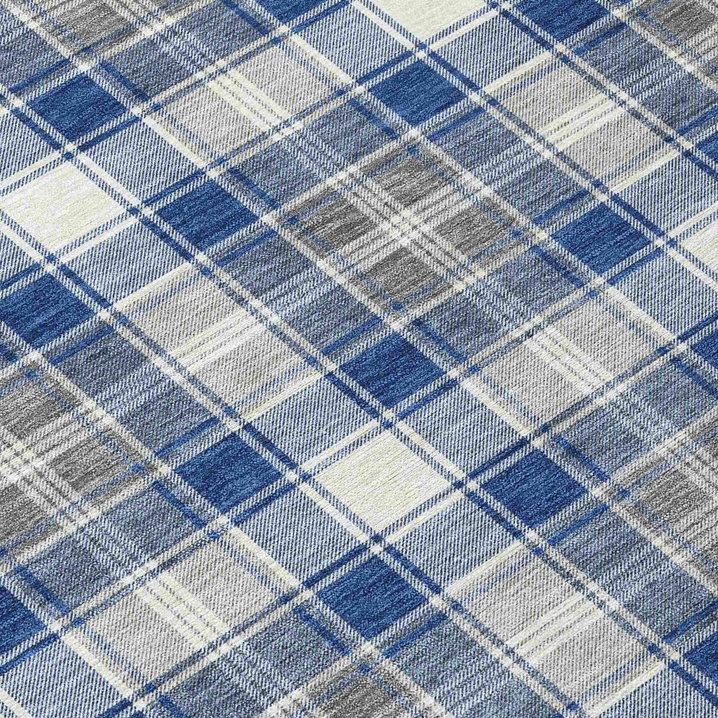 Quaanor Blue Washable Indoor-Outdoor Rug