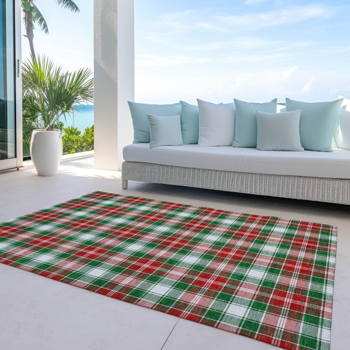 Quaanor Emerald Washable Indoor-Outdoor Rug