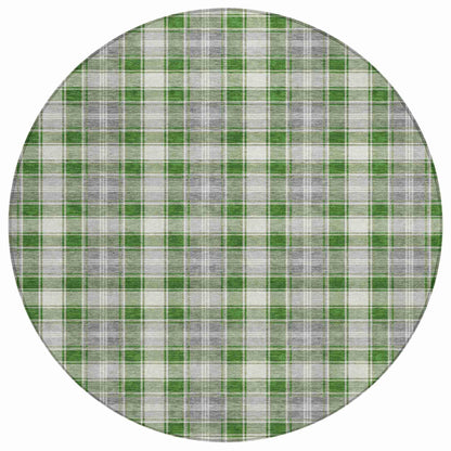 Quaanor Green Washable Indoor-Outdoor Rug