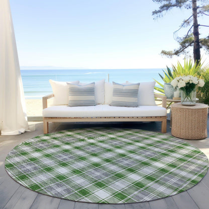 Quaanor Green Washable Indoor-Outdoor Rug