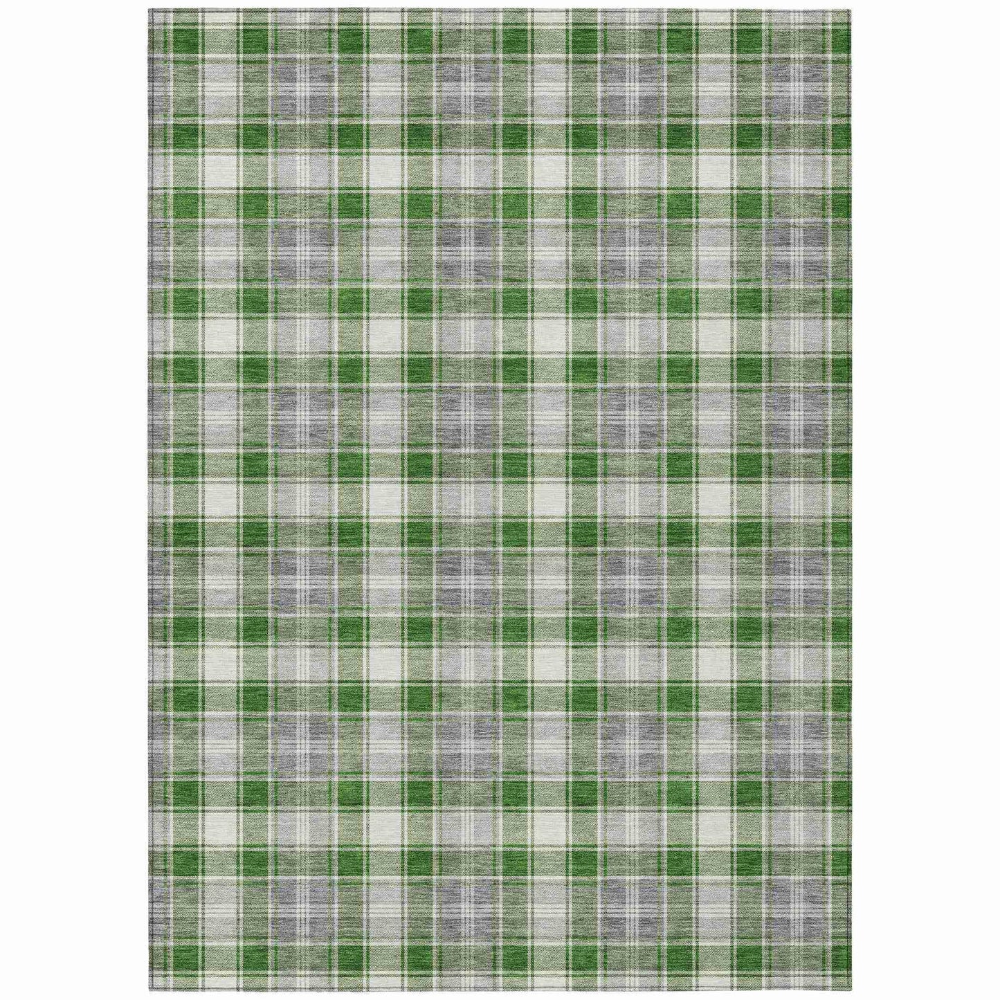 Quaanor Green Washable Indoor-Outdoor Rug