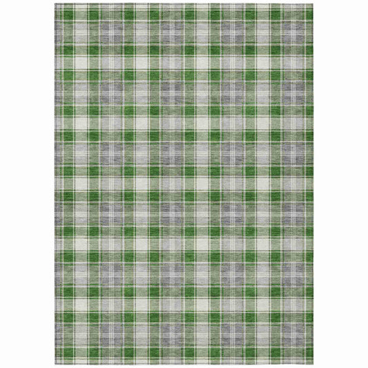 Quaanor Green Washable Indoor-Outdoor Rug