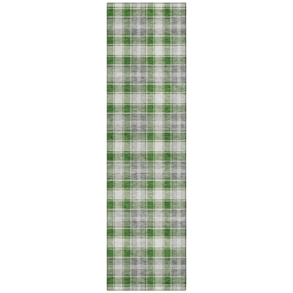 Quaanor Green Washable Indoor-Outdoor Rug