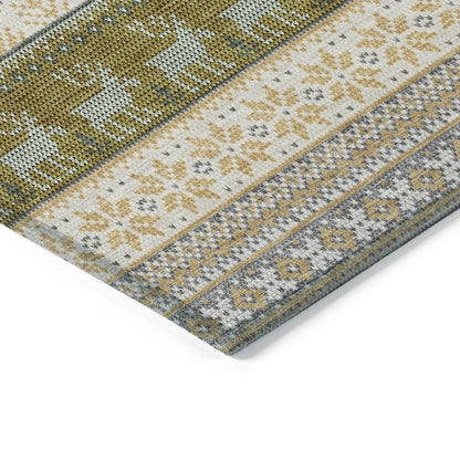 Quaara Gray Washable Indoor-Outdoor Rug