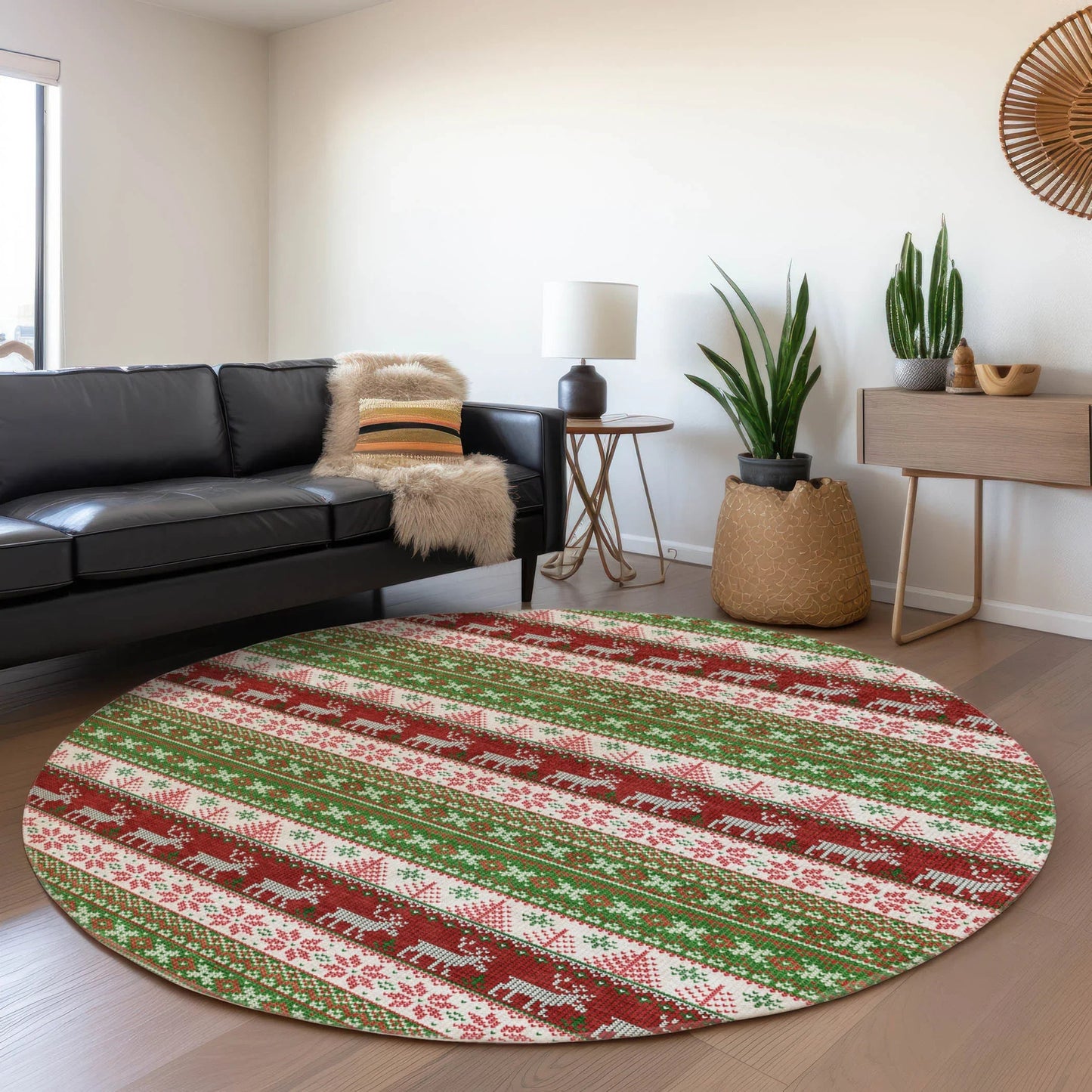 Quaara Green Washable Indoor-Outdoor Rug