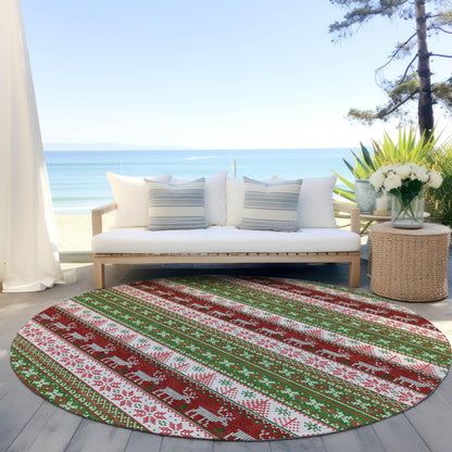 Quaara Green Washable Indoor-Outdoor Rug