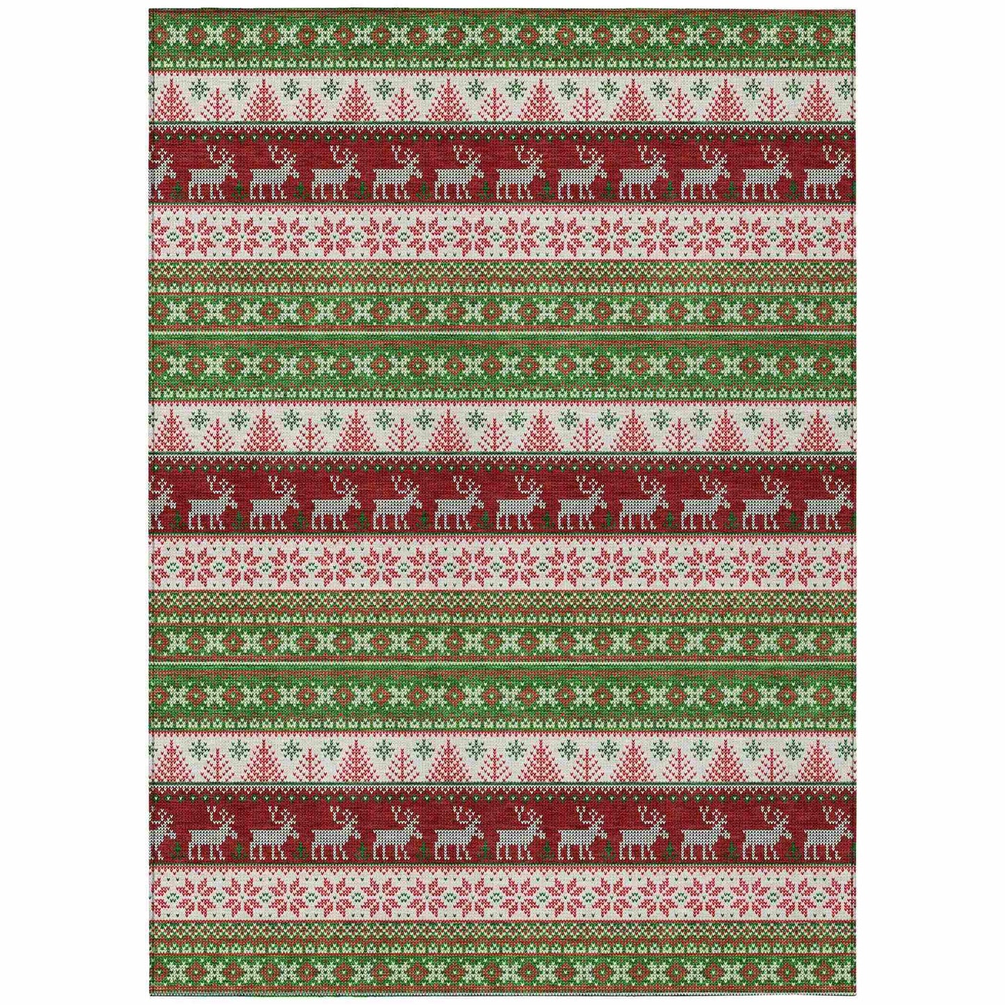 Quaara Green Washable Indoor-Outdoor Rug