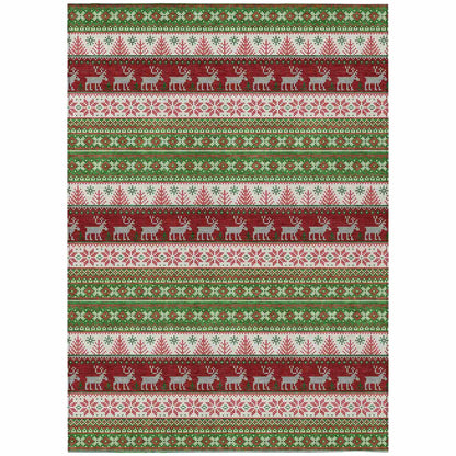 Quaara Green Washable Indoor-Outdoor Rug