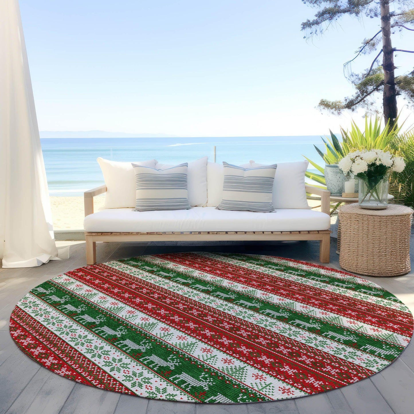 Quaara Red Washable Indoor-Outdoor Rug
