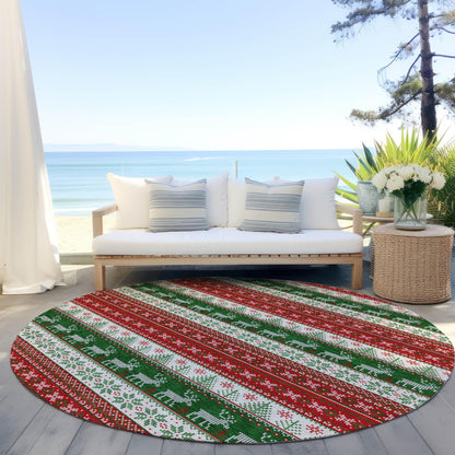 Quaara Red Washable Indoor-Outdoor Rug