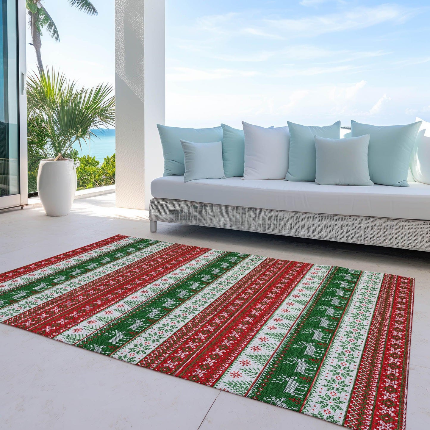 Quaara Red Washable Indoor-Outdoor Rug