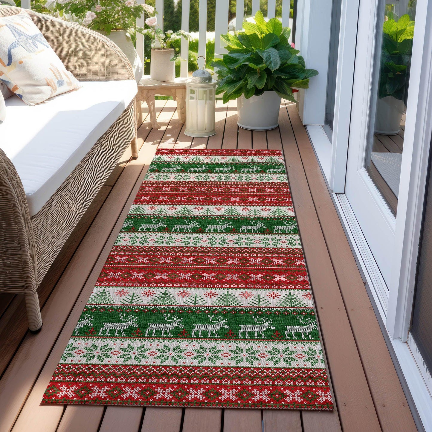 Quaara Red Washable Indoor-Outdoor Rug