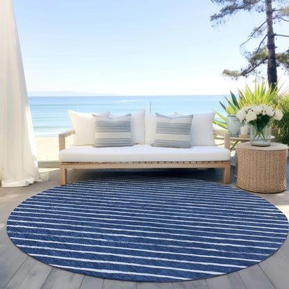 Quaaris Blue Washable Indoor-Outdoor Rug