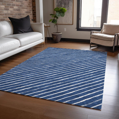 Quaaris Blue Washable Indoor-Outdoor Rug