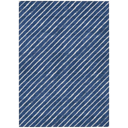 Quaaris Blue Washable Indoor-Outdoor Rug