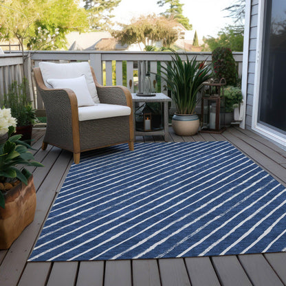 Quaaris Blue Washable Indoor-Outdoor Rug