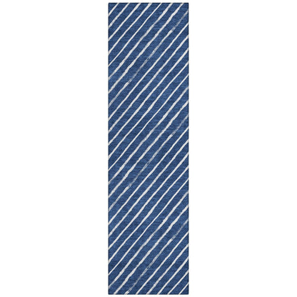 Quaaris Blue Washable Indoor-Outdoor Rug