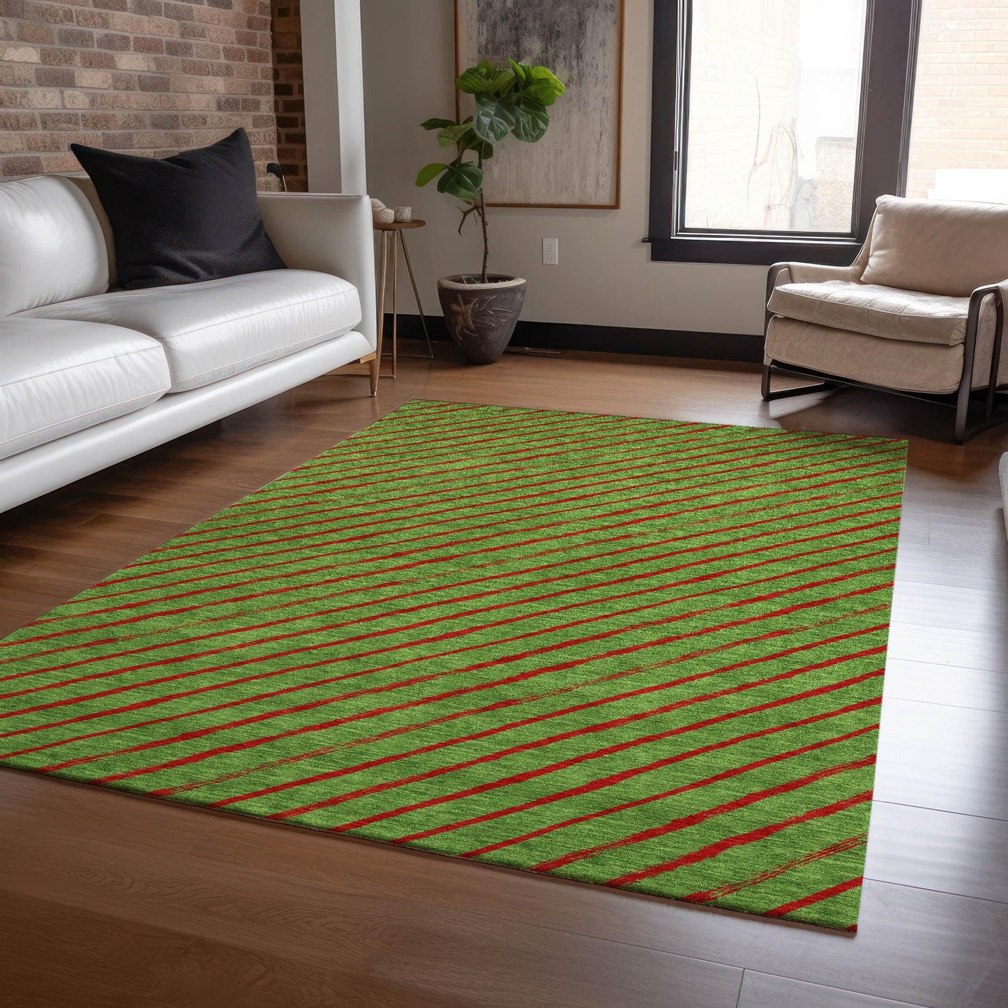 Quaaris Fern Washable Indoor-Outdoor Rug