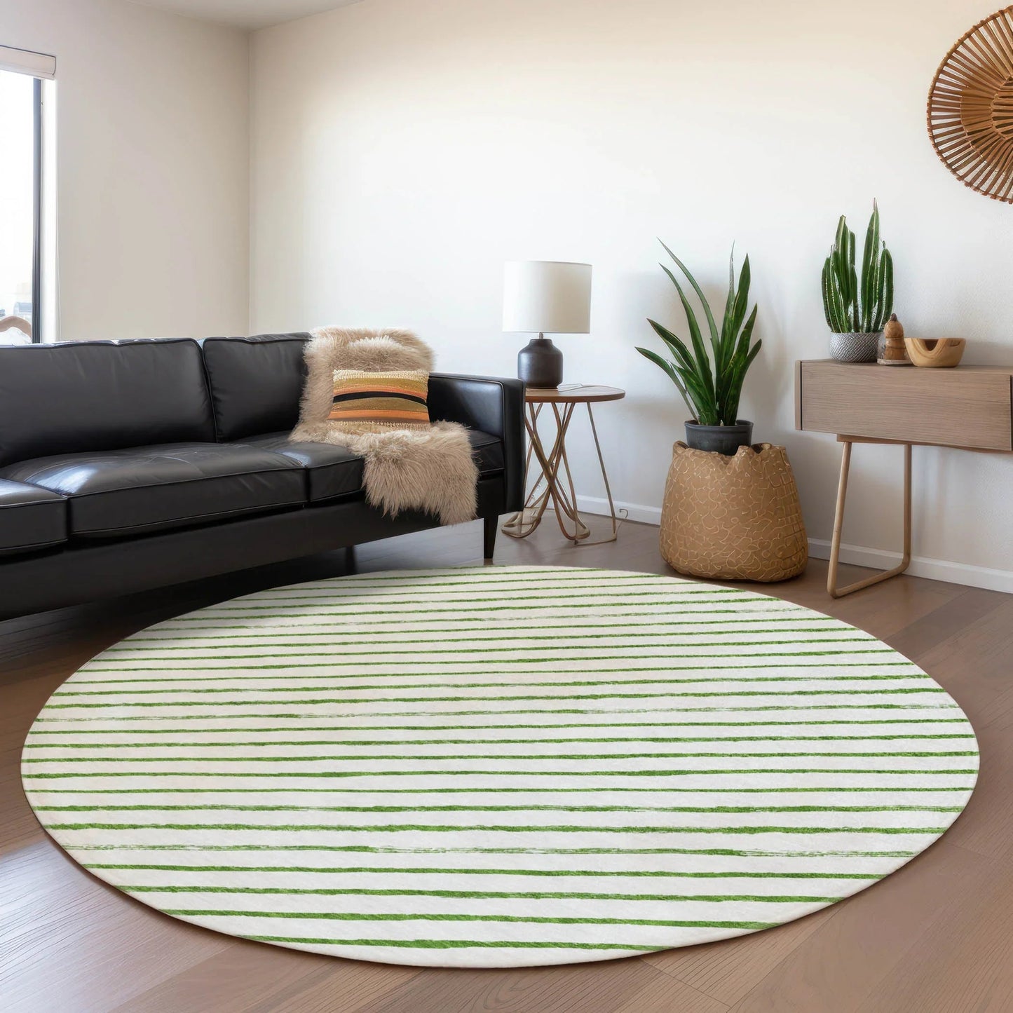 Quaaris Green Washable Indoor-Outdoor Rug
