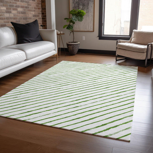 Quaaris Green Washable Indoor-Outdoor Rug