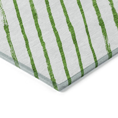 Quaaris Green Washable Indoor-Outdoor Rug