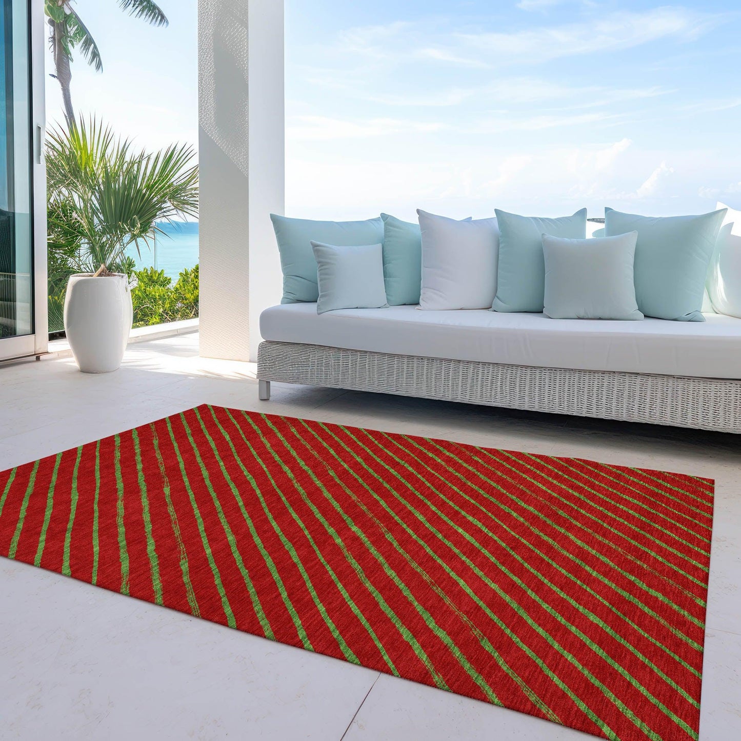 Quaaris Merlot Washable Indoor-Outdoor Rug