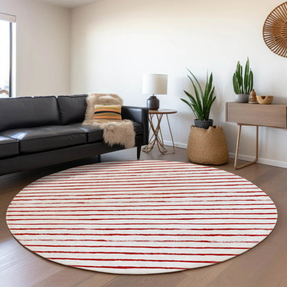 Quaaris Red Washable Indoor-Outdoor Rug