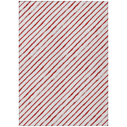 Quaaris Red Washable Indoor-Outdoor Rug
