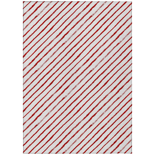 Quaaris Red Washable Indoor-Outdoor Rug