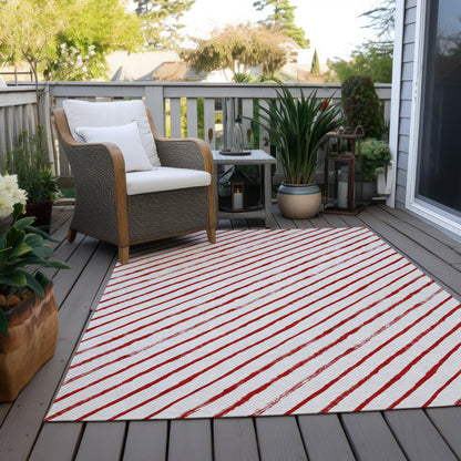 Quaaris Red Washable Indoor-Outdoor Rug
