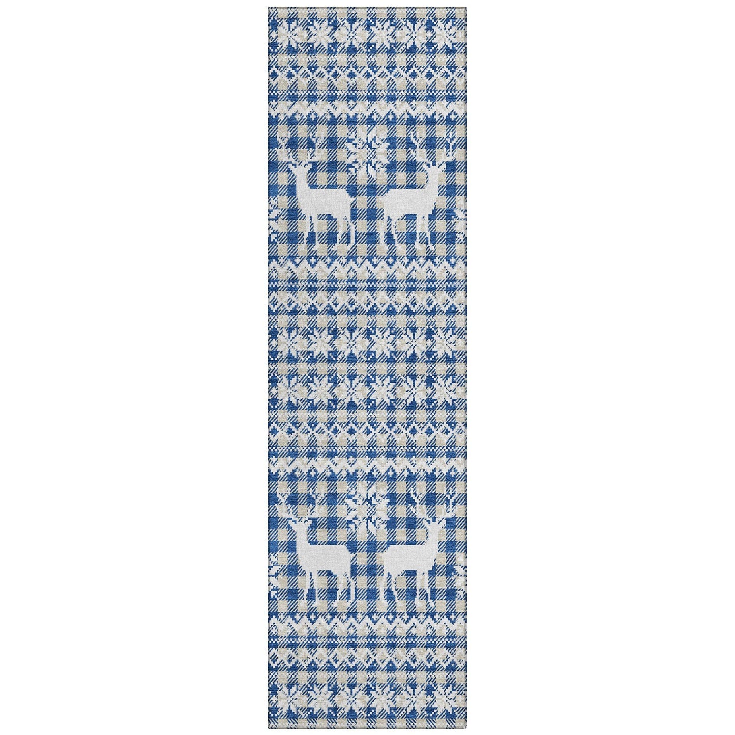 Quaas Blue Washable Indoor-Outdoor Rug