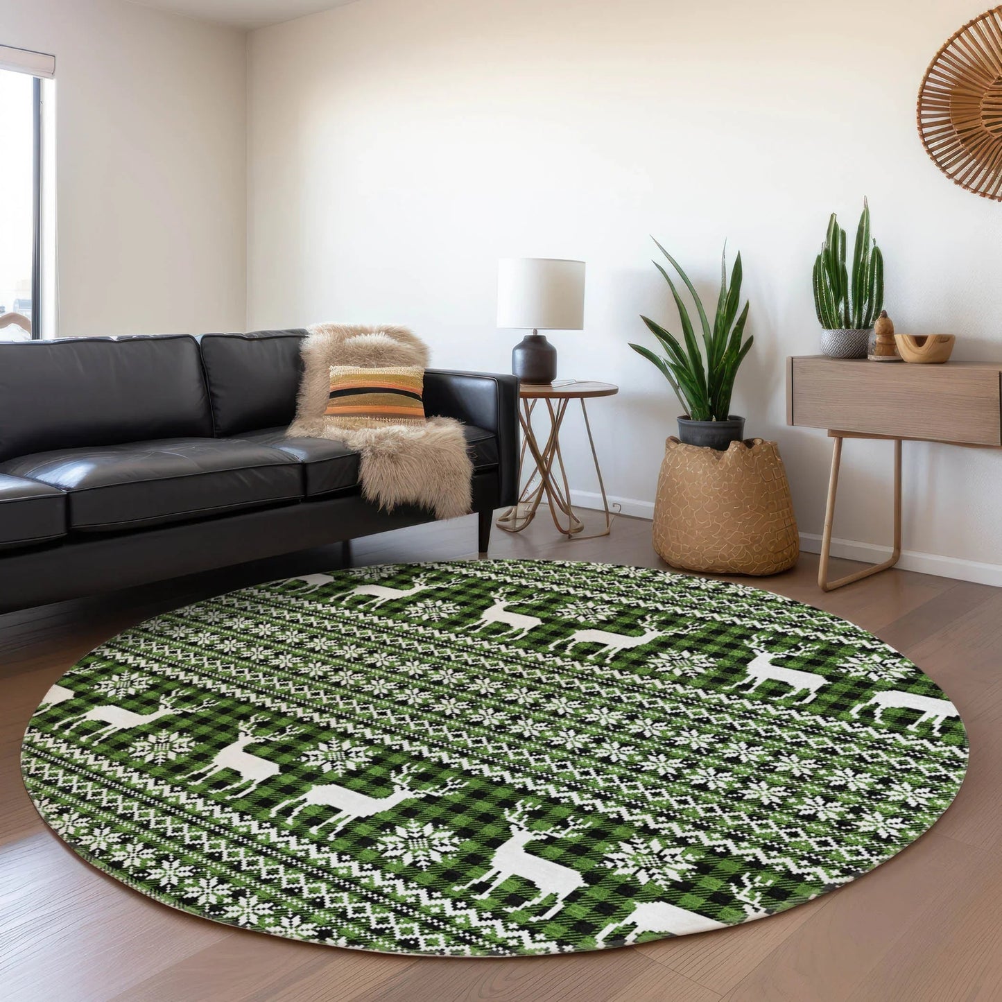Quaas Cactus Washable Indoor-Outdoor Rug