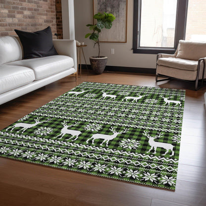 Quaas Cactus Washable Indoor-Outdoor Rug
