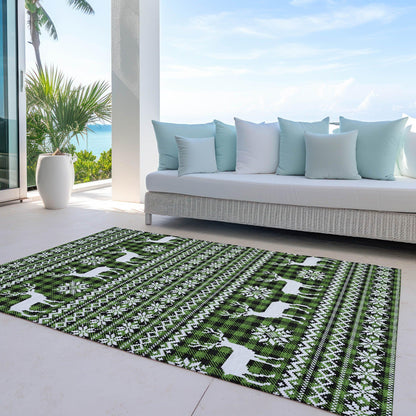 Quaas Cactus Washable Indoor-Outdoor Rug