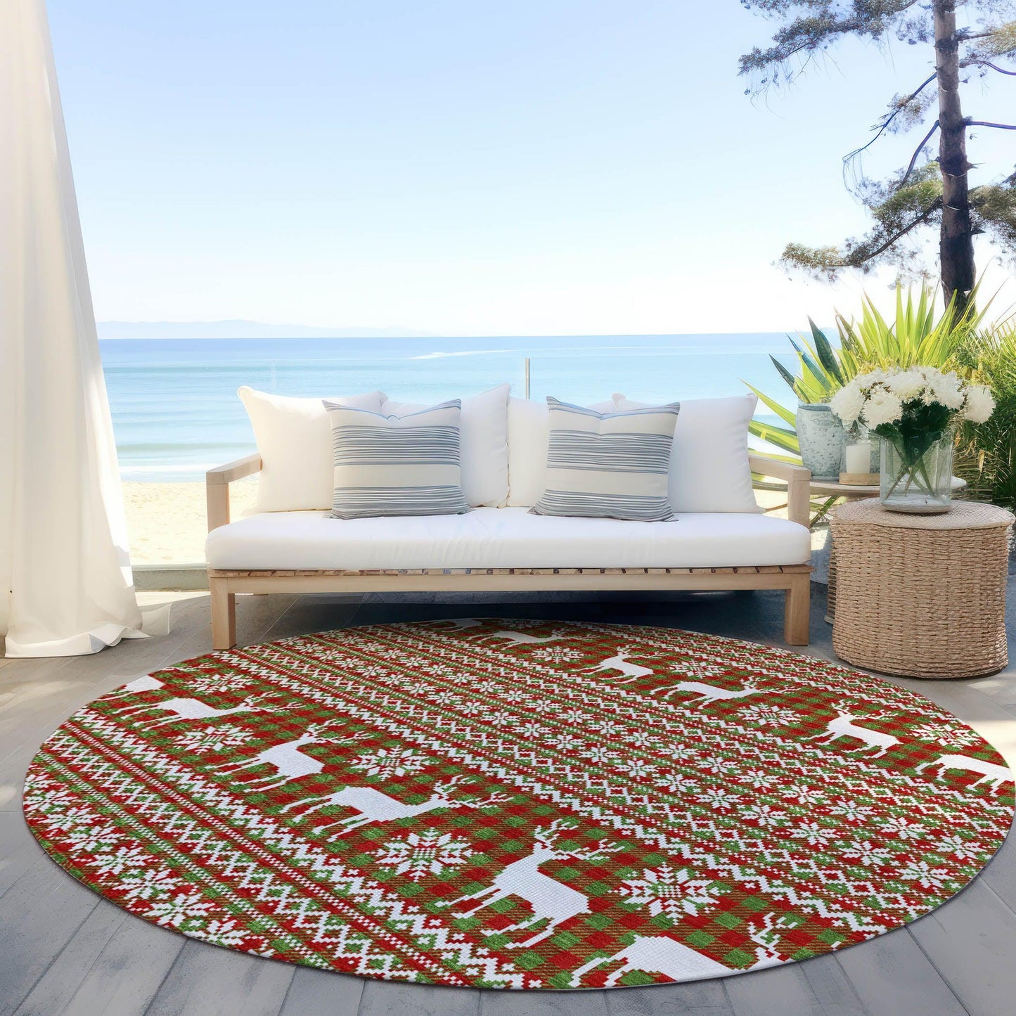 Quaas Fern Washable Indoor-Outdoor Rug
