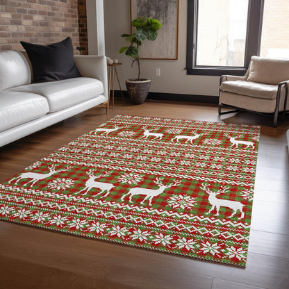 Quaas Fern Washable Indoor-Outdoor Rug