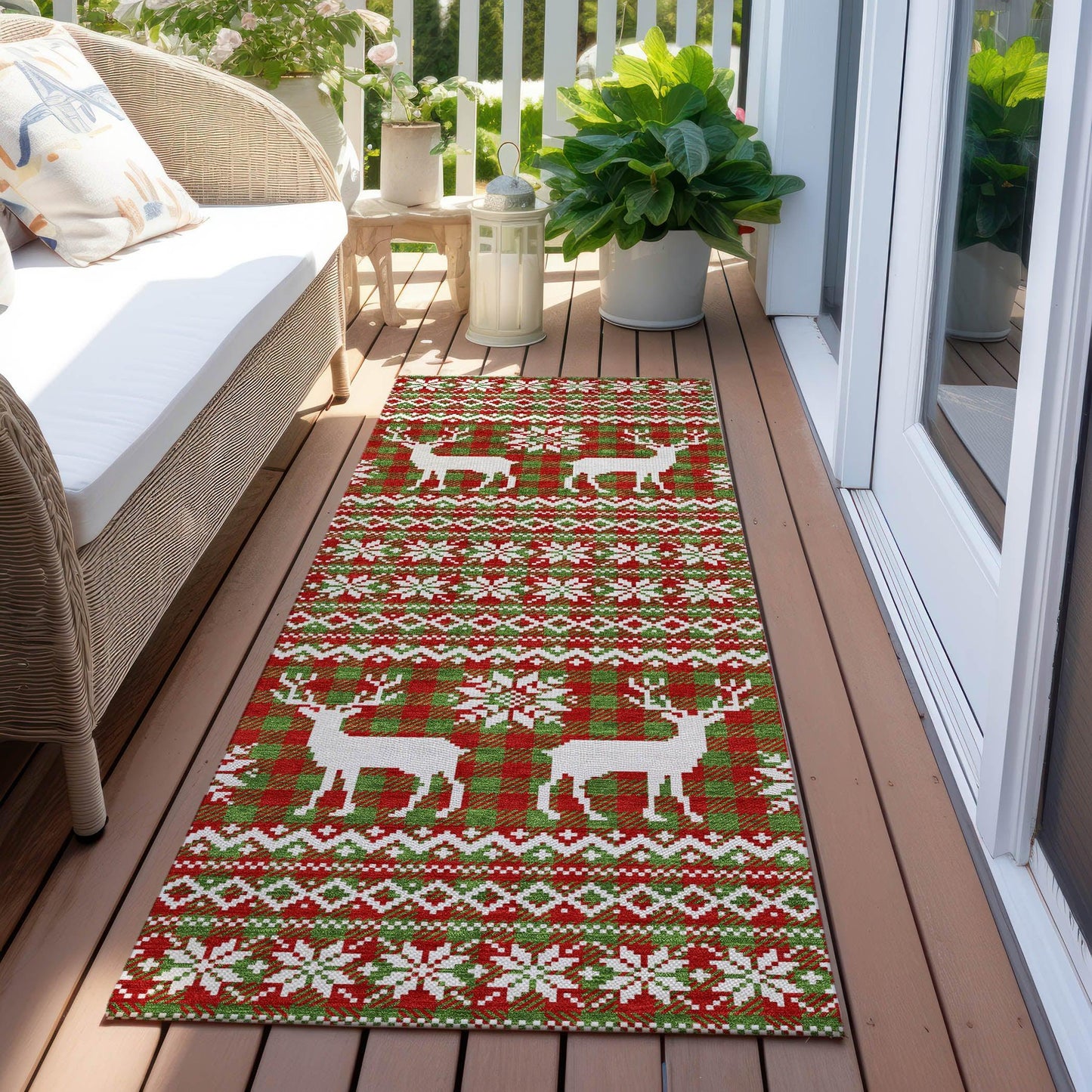 Quaas Fern Washable Indoor-Outdoor Rug